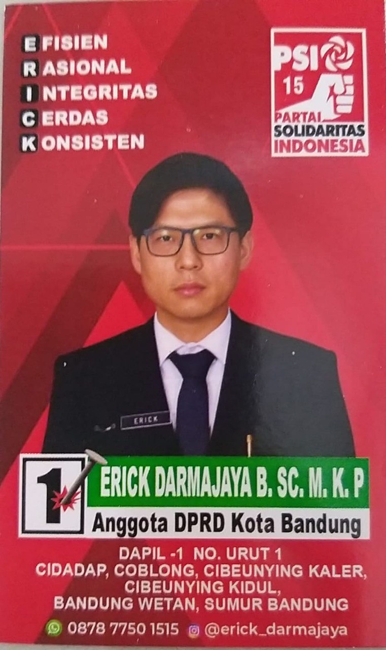 Erick Darmajaya B.Sc., M.K.P,. Siap Kontestasi Di Pemilu 2024, Dapil 1 Kota Bandung