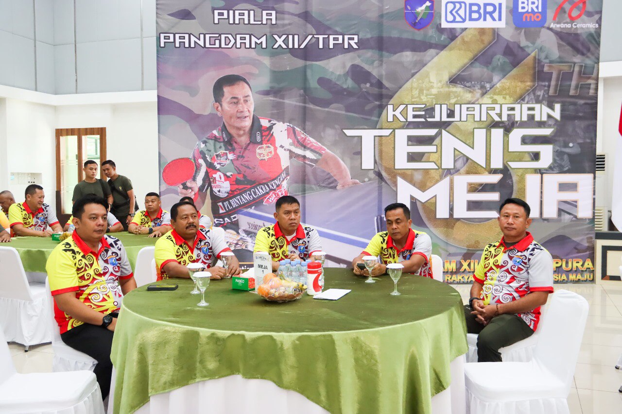 Kasdam Resmi Buka Kejuaraan Tenis Meja Piala Pangdam XII/Tpr