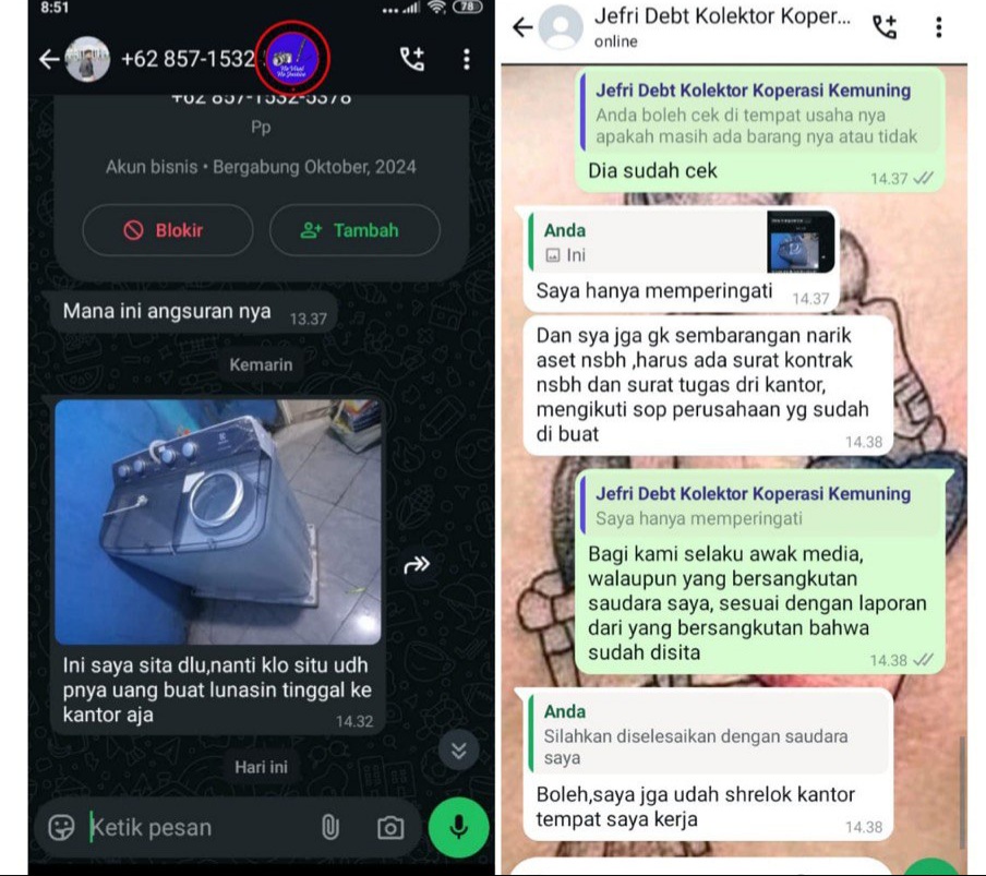 Debt Collector Koperasi Kemuning Bantah Tindakan Arogansi, GMOCT Jalankan Kode Etik Jurnalistik