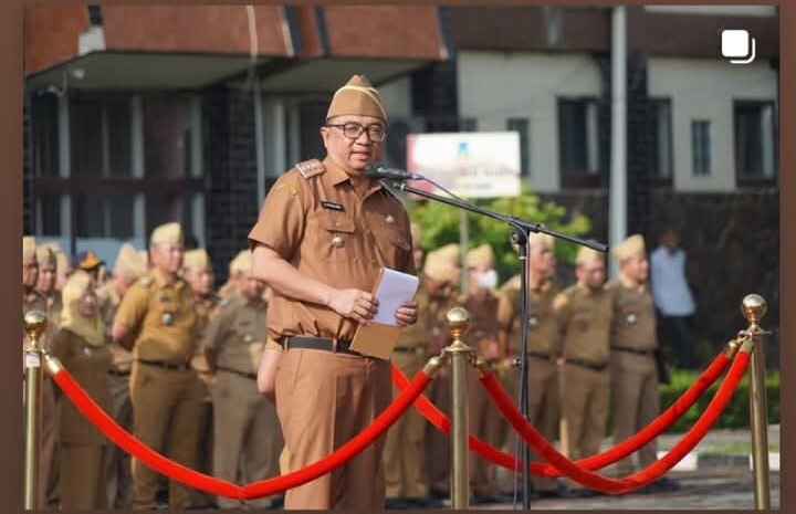 Apel Perdana Syakur Amin Sebagai Bupati Garut Di Lapangan Setda Kabupaten Garut.
