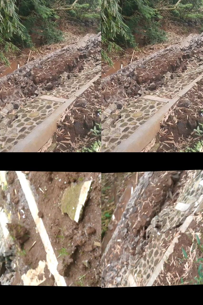 Diduga gagal Konstruksi, TPT di Samping Laboratorium SMPN 4 Cimenyan Roboh