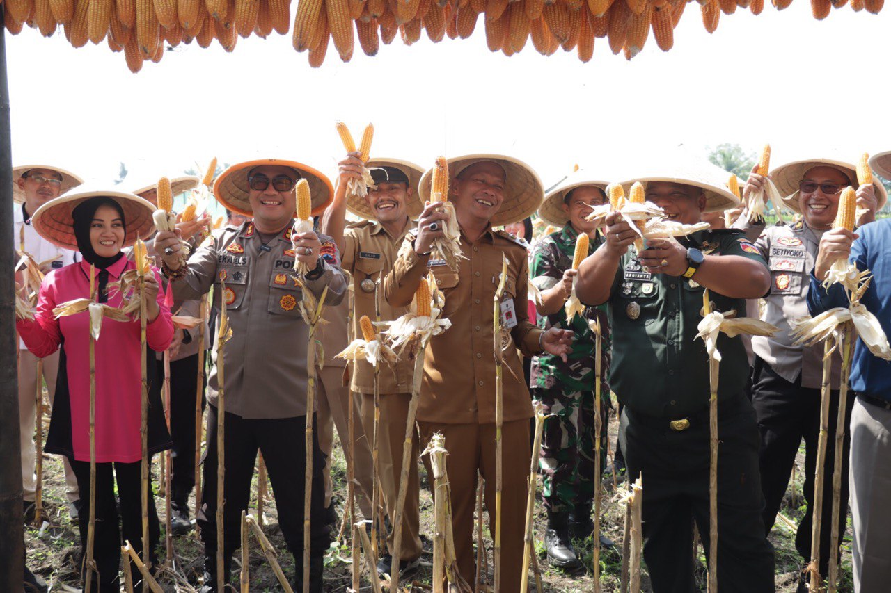 Polres Kebumen Gelar Panen Raya Jagung Serentak Tahap II di Desa Tlogopragoto