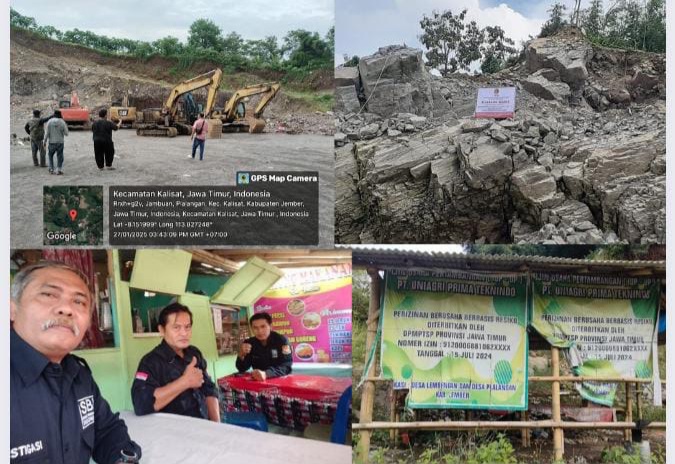 Tambang Ilegal PT Uniagri Prima Teknindo di Jember Diduga Dibacking Oknum APH