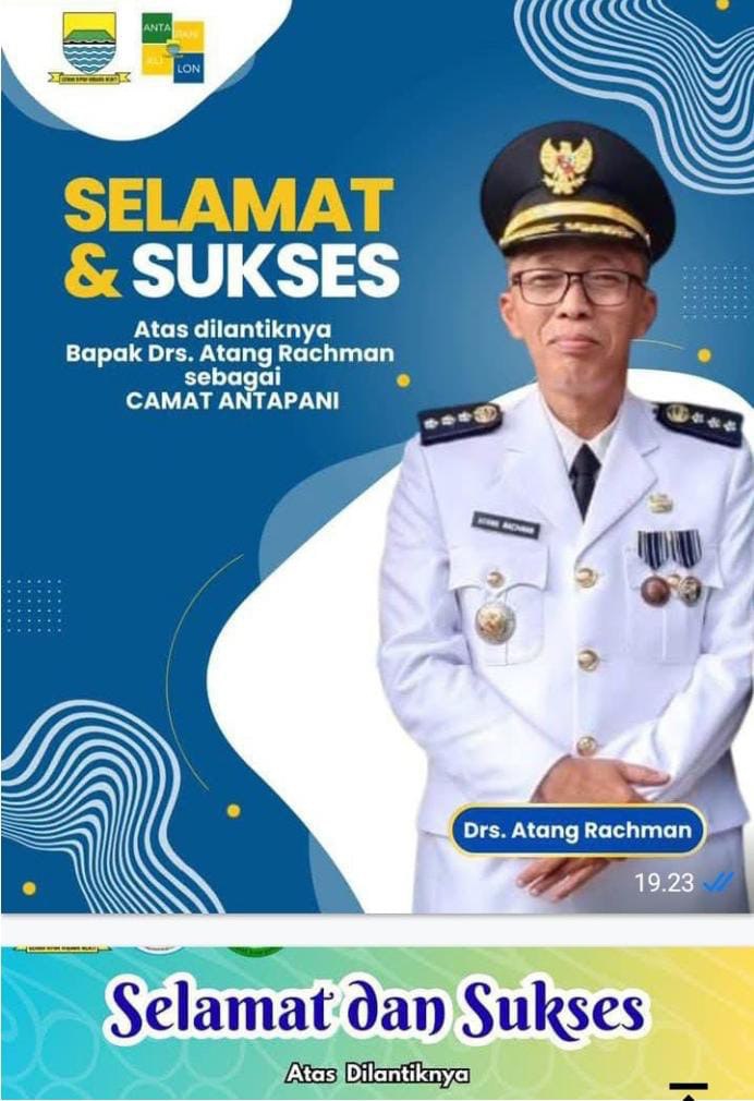 DRS.Atang Rachman Di Lantik Oleh Walikota Bandung Sebagai Camat Antapani