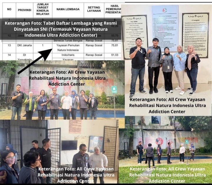 Yayasan ULTRA Addiction Center Resmi Dinyatakan Lulus SNI