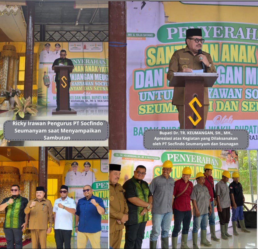 PT SOCFINDO Seumanyam dan Seunagan Gelar Santunan Anak Yatim dan Penyerahan Daging Meugang untuk Menyambut Ramadhan 1447 H