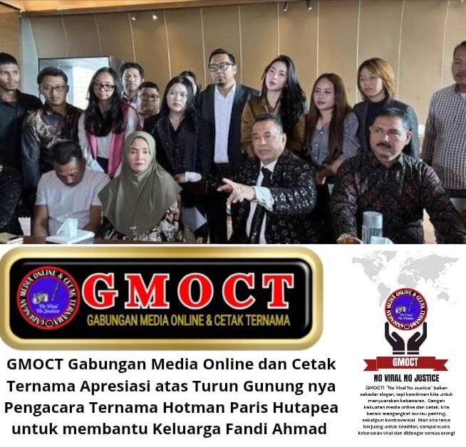 GMOCT Apresiasi Hotman Paris Hutapea Turun Gunung Bantu ABK Fandi Ramadhan yang Dituntut Mati, Minta Perhatian Presiden dan Jaksa Agung