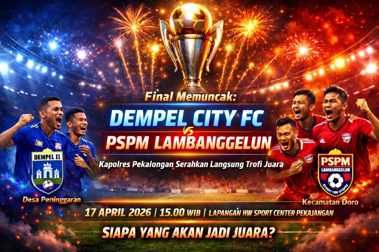 Final Memuncak: Dempel City FC vs PSPM Lambanggelun, Kapolres Pekalongan Serahkan Langsung Trofi Juara