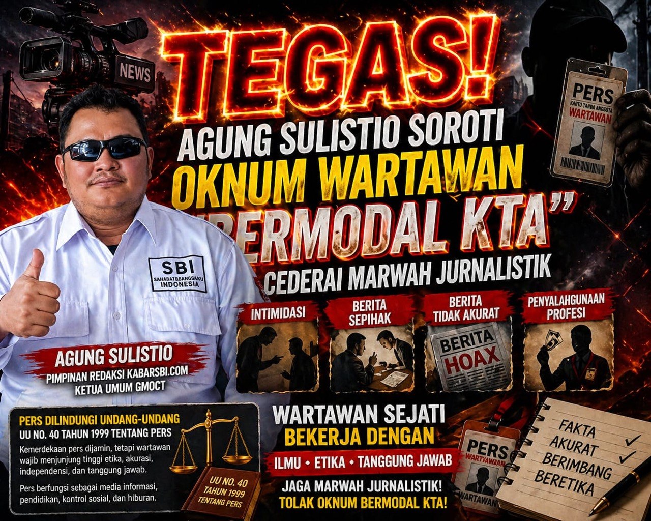 Tegas! Agung Sulistio Bongkar Fenomena “Wartawan Bermodal KTA” yang Merusak Marwah Jurnalistik