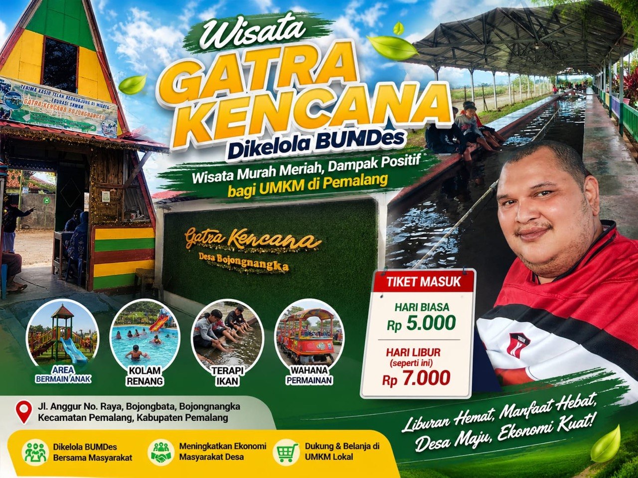 Wisata Murah Meriah Dikelola BUMDes, Agung Sulistio Soroti Dampak Positif bagi UMKM di Pemalang