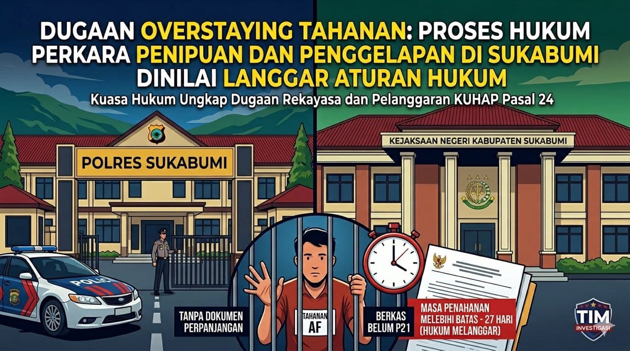 Dugaan Overstaying Tahanan: Proses Hukum Perkara Dugaan Penipuan dan Penggelapan di Sukabumi Dinilai Langgar Aturan Hukum