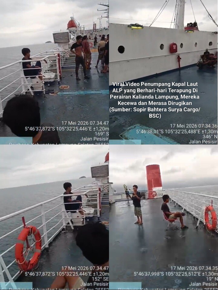 Viral! Kapal ALP Terapung Berhari-hari di Kalianda, Penumpang Rugi & Khawatir Kehilangan Pekerjaan