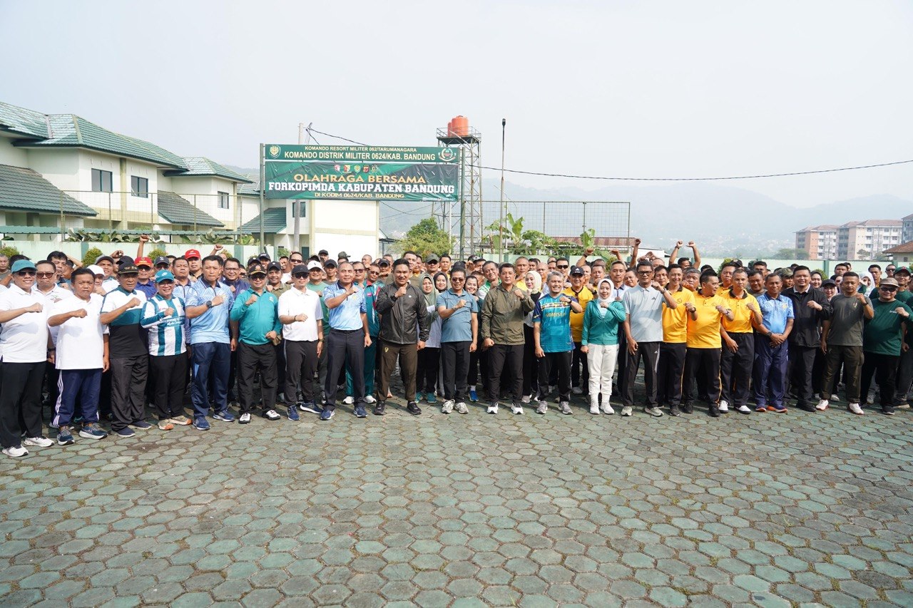 Sinergi dan Soliditas Forkopimda Diperkuat Lewat Olahraga Bersama di Kodim 0624/Kabupaten Bandung