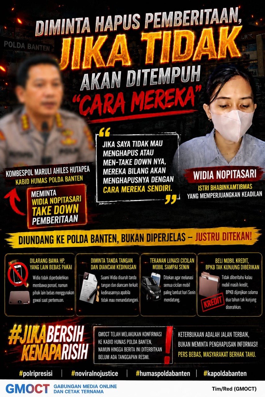Widia Nopitasari: Kabid Humas Polda Banten Minta Pemberitaan Dihapus, Jika Tidak Akan Dilakukan dengan Cara Mereka