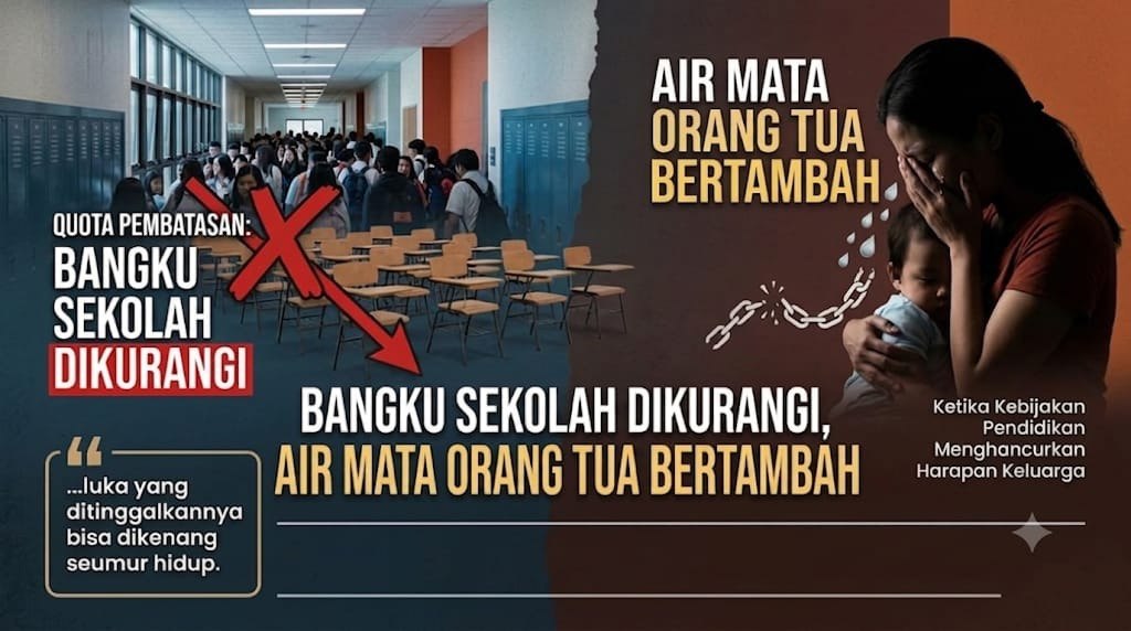 Bangku Sekolah Dikurangi, Air Mata Orang Tua Bertambah