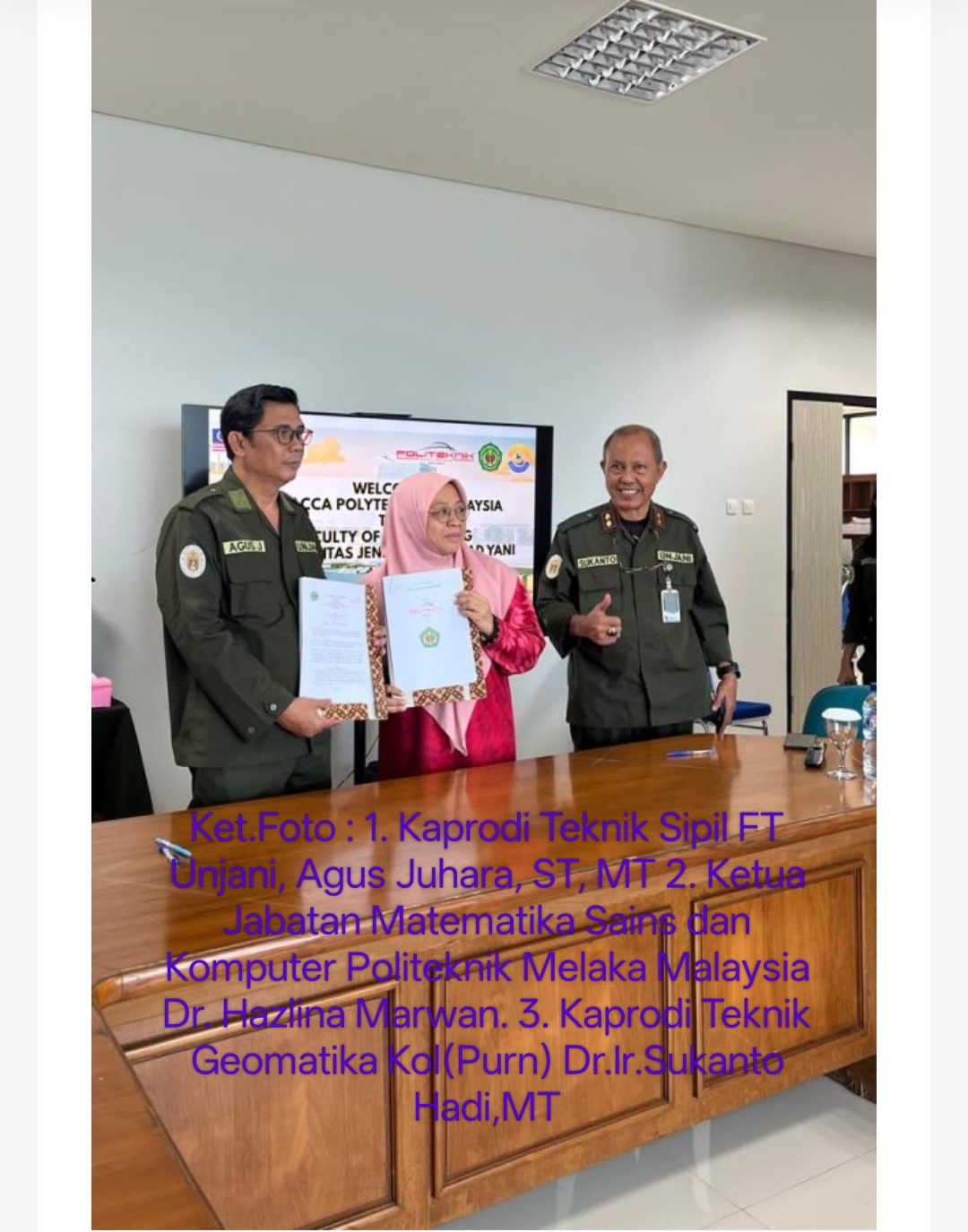 Penguatan Kerja Sama Akademik melalui Kunjungan Politeknik Melaka Malaysia ke Fakultas Teknik Unjani
