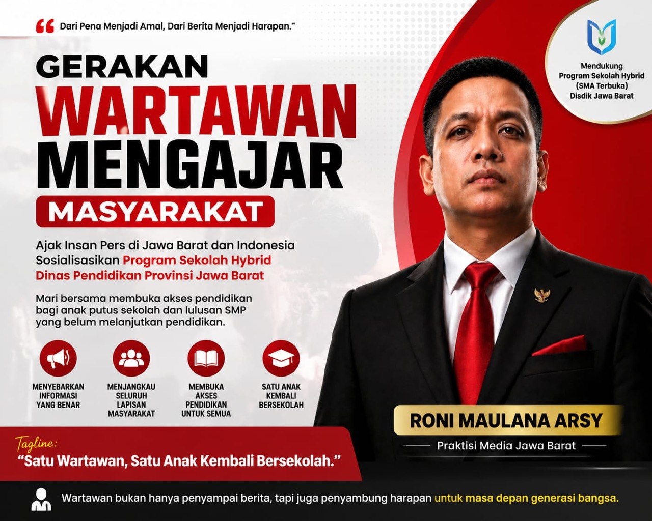 Roni Maulana Arsy Ajak Wartawan Sosialisasikan Program Sekolah Hybrid Disdik Jabar