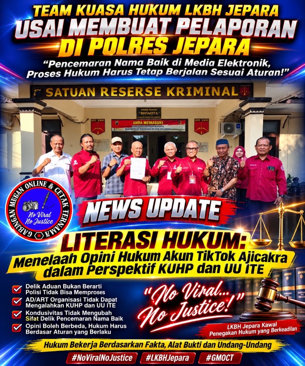 LITERASI HUKUM: Menelaah Opini Hukum Akun TikTok Ajicakra dalam Perspektif KUHP dan UU ITE
