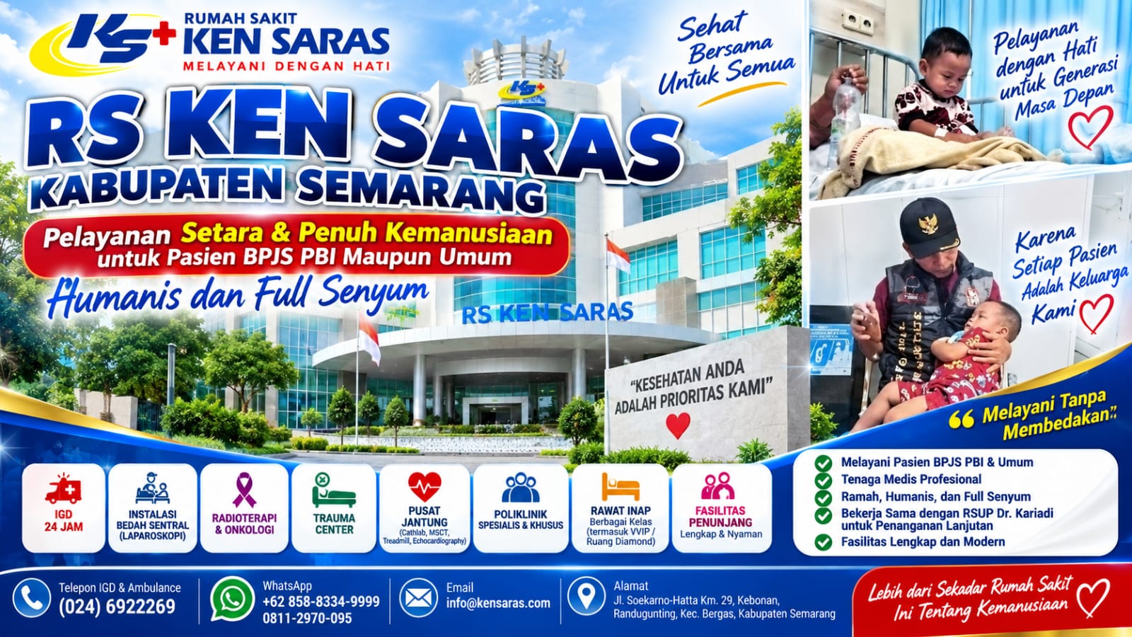 RS Kensaras Kabupaten Semarang: Pelayanan Setara & Penuh Kemanusiaan untuk Pasien BPJS PBI Maupun Umum, Humanis dan Full Senyum