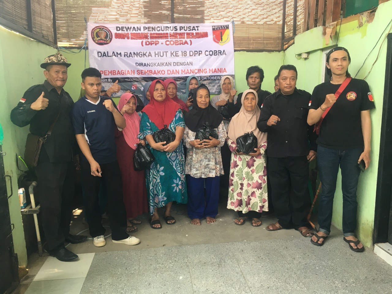 DPP COBRA Gelar Baksos dan Mancing Gratis, Ratusan Paket Sembako Dibagikan di HUT ke-18