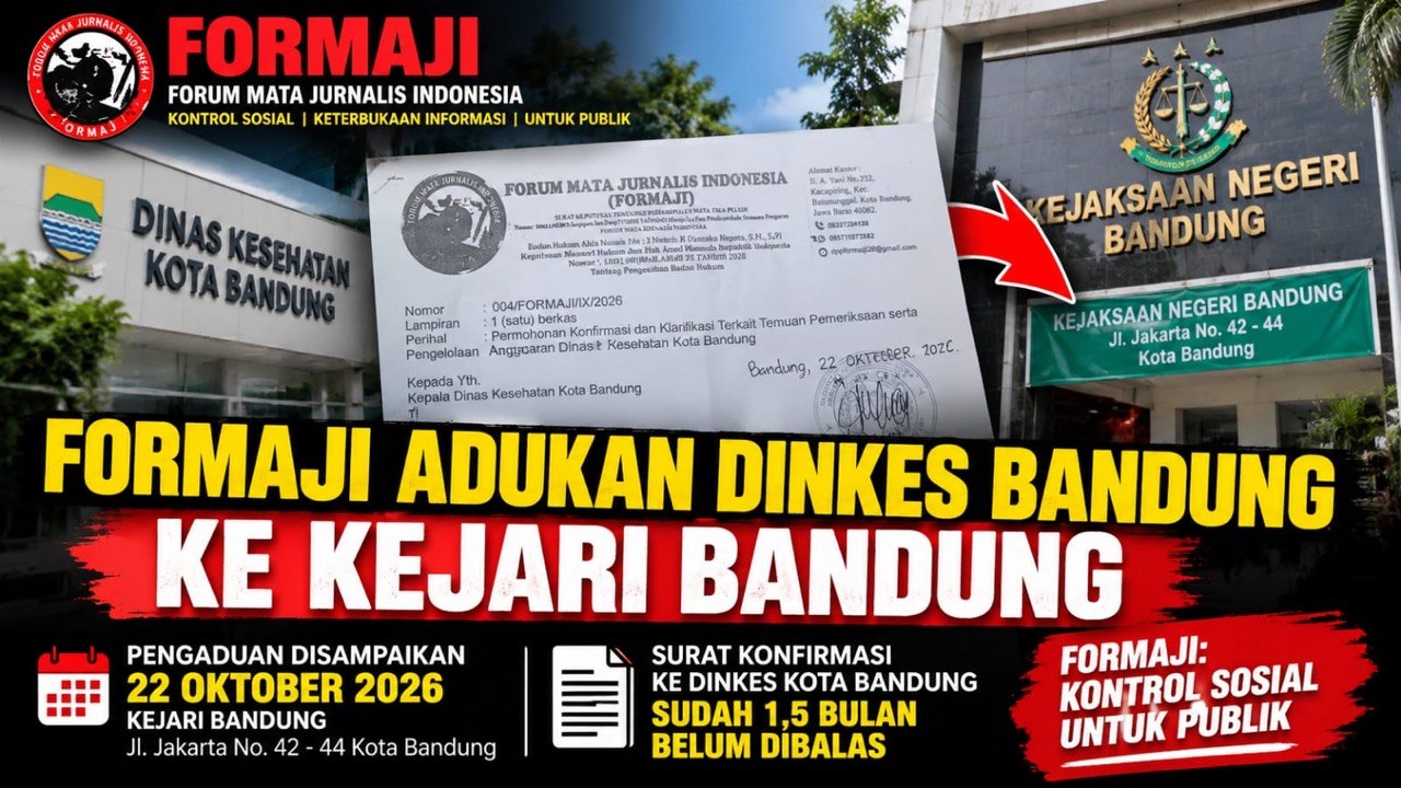FORMAJI Adukan Dinkes Kota Bandung ke Kejari, Surat Konfirmasi 1,5 Bulan Tak Kunjung Dijawab