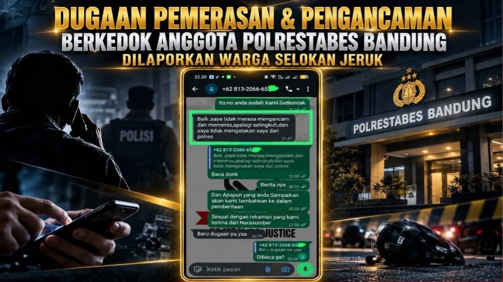 Dugaan Pemerasan dan Pengancaman Berkedok Anggota Polrestabes Bandung Dilaporkan Warga Selokan Jeruk