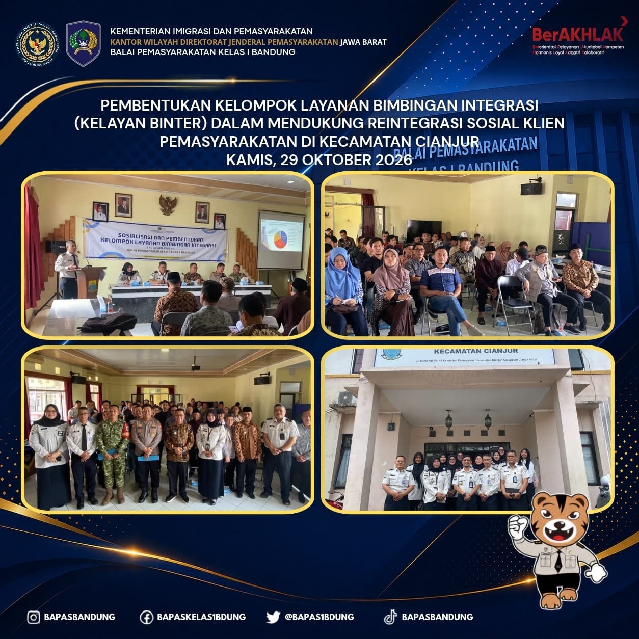 Bapas Kelas I Bandung Bentuk Kelayan Binter di Kecamatan Cianjur, Perkuat Reintegrasi Sosial Klien Pemasyarakatan